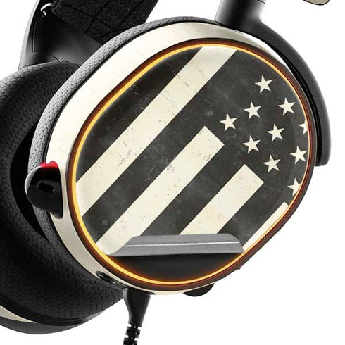 Black & White USA Flag SteelSeries Arctis 3 Skin